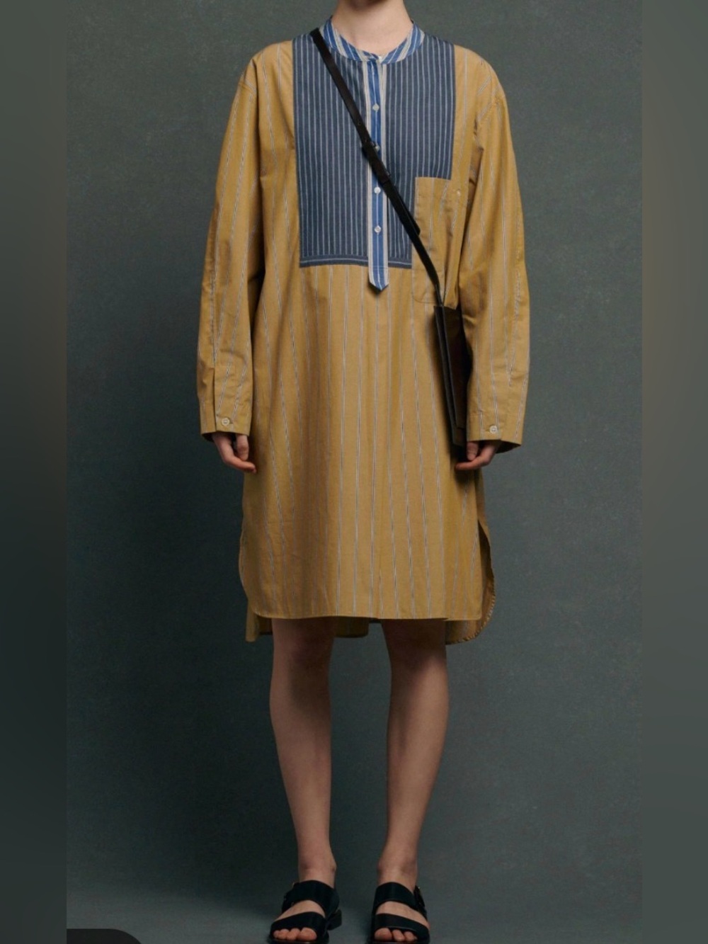 Soeur Annaelle Poplin Cotton Patchwork Shirt Dress Size 34/US 4